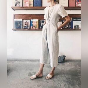 Shaina Mote Verana Jumpsuit 100% Linen 2 EUC Natural